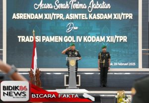 Pangdam XII/Tpr Pimpin Sertijab Asrendam XII/Tpr dan Asintel Kasdam XII/Tpr serta Pamen Golongan IV